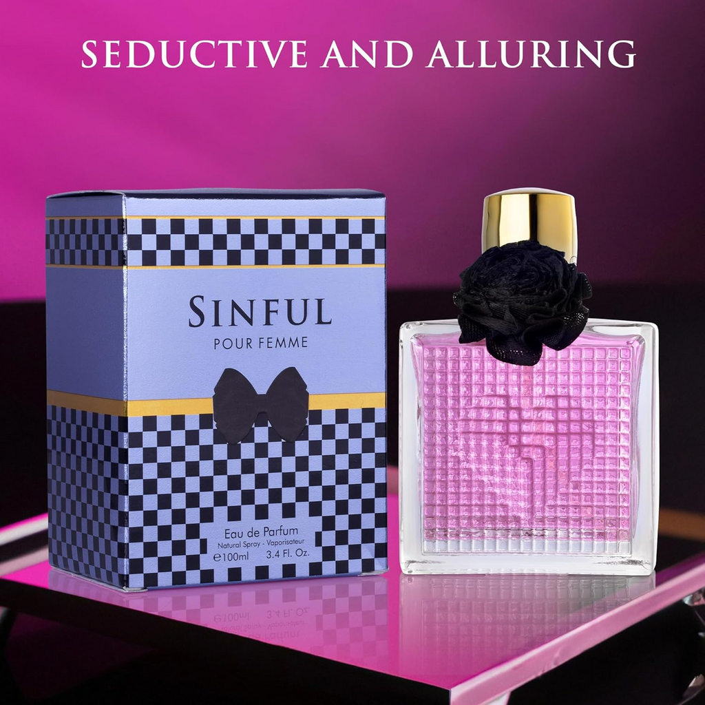 5ml: Sinful for Women Eau De Parfum - Versatile Perfume Choice - Featuring a Fruity & Floral Scent That will Make You Feel Feminine - Long-Lasting Fragrance for Day & Night Use - Elegant 100ml Bottle
