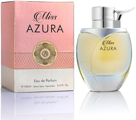 5ml: Miss Azura - Top Notes of Ginger Flower, Orange Blossom, Pink Pepper & Pomegranate - Middle Scent of Dulce de Leche & Datura - Base of Tonka Bean, Patchouli & Haitian Vetiver - Elegant 100ml Bottle