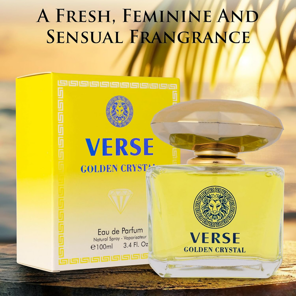 Verse Golden Crystal for Women 3.4 fl Oz - Floral Fruity Fragrance