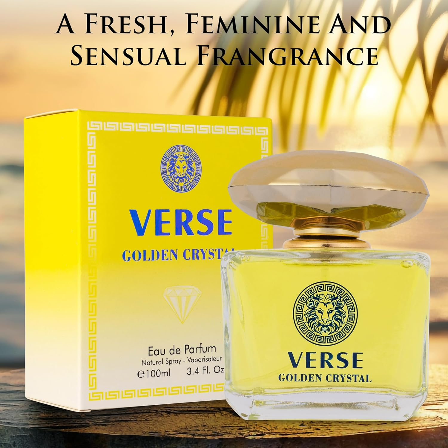 Verse Golden Crystal for Women 3.4 fl Oz - Floral Fruity Fragrance