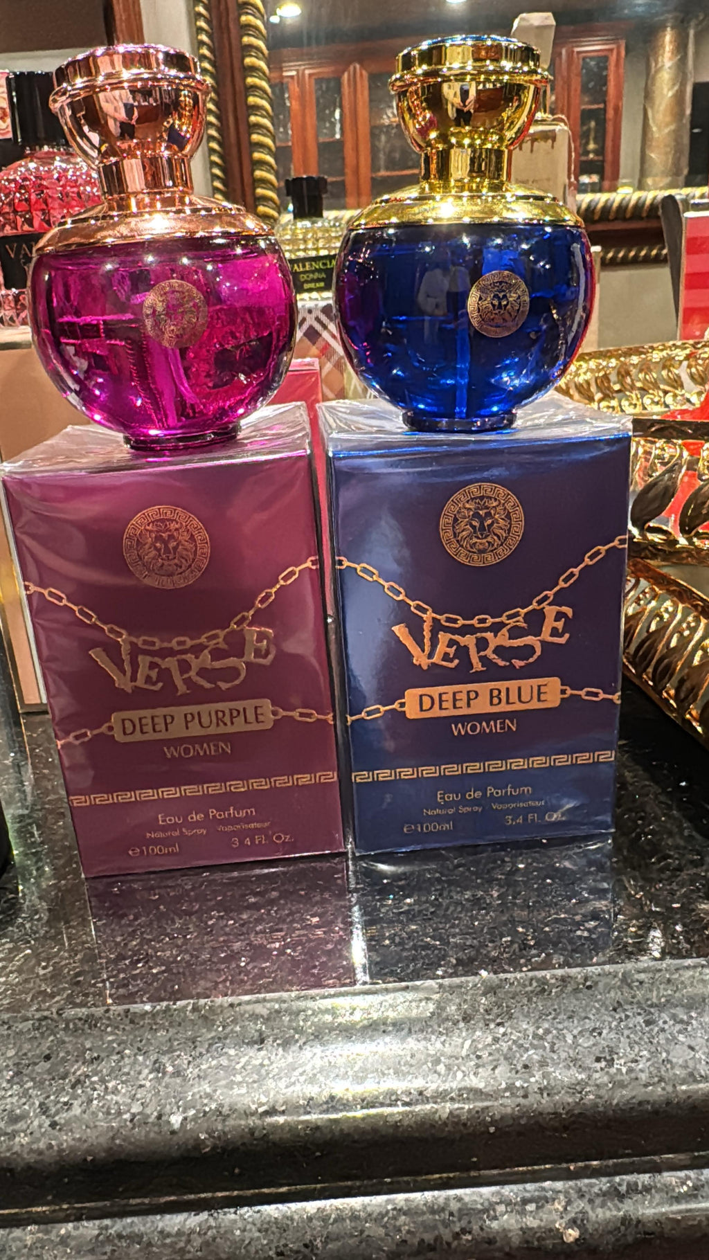 Verse Deep Blue for Women EDP 3.4 fl Oz- Floral, Fruity & Woody Accords - Top Notes of Apple, Black Currant & Clover Base Scent of Styrax, White Smooth Wood, Patchouli & Musk - Elegant 100ml Bottle