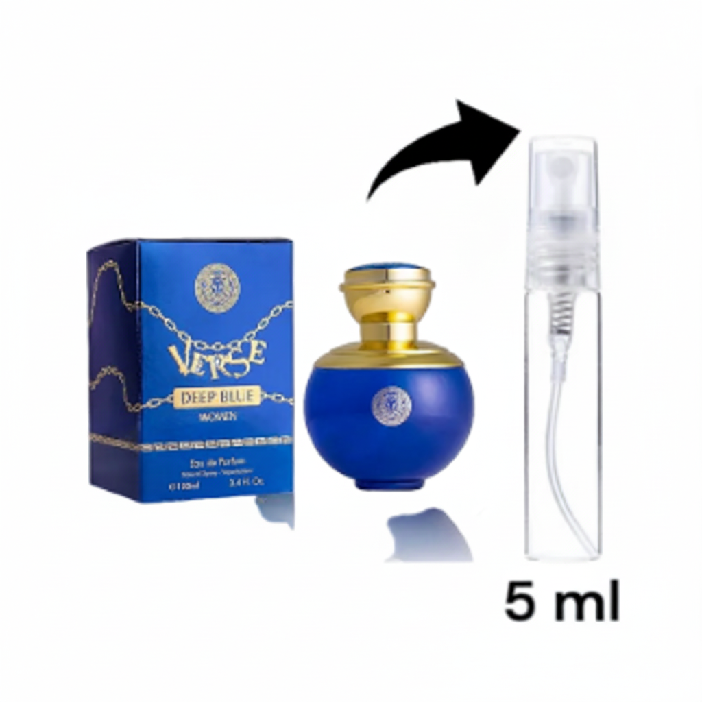Verse Deep Blue for Women EDP 3.4 fl Oz- Floral, Fruity & Woody Accords - Top Notes of Apple, Black Currant & Clover Base Scent of Styrax, White Smooth Wood, Patchouli & Musk - Elegant 100ml Bottle