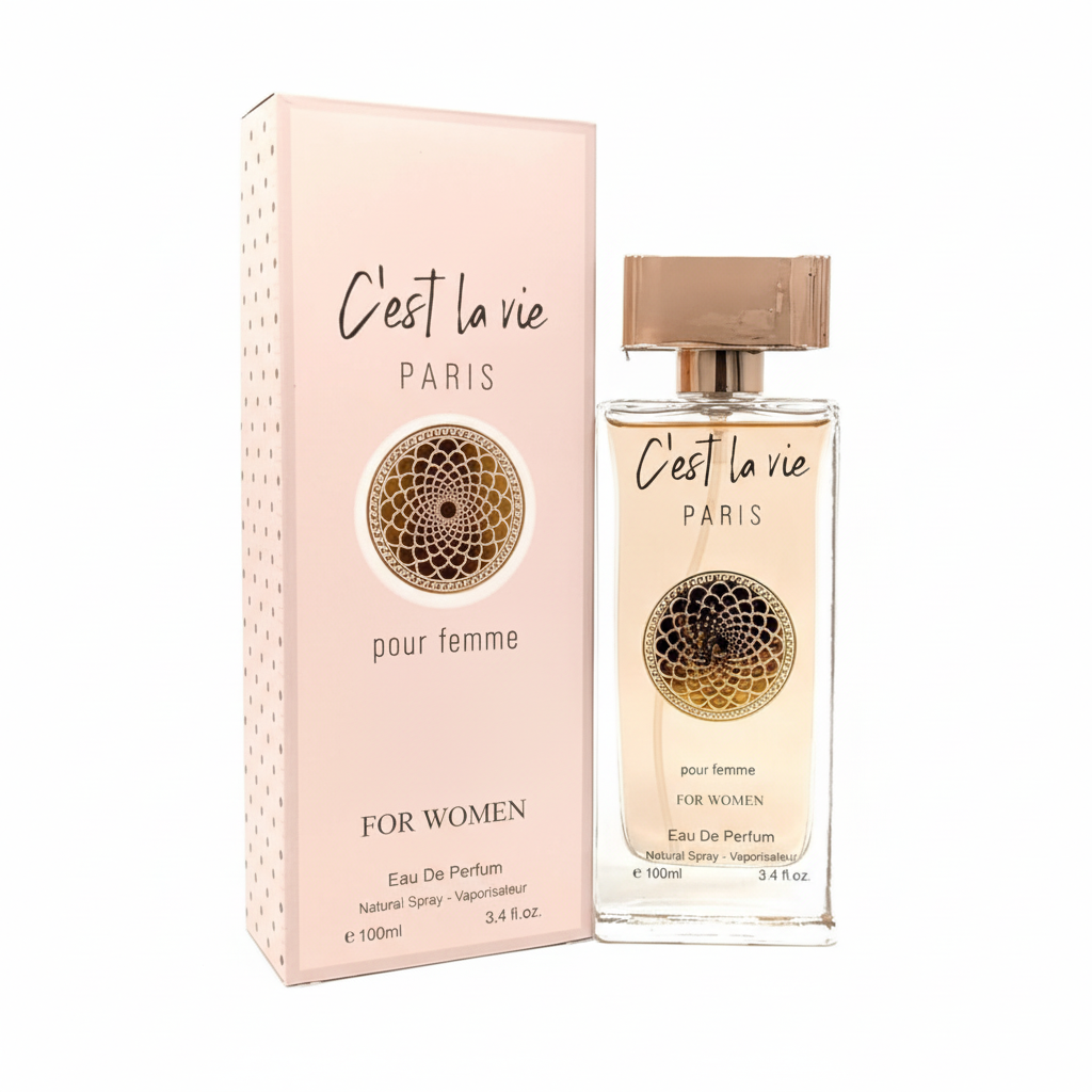5ml: C'est La Vie PARIS POUR FEMME EAU DE PARFUM 3.4 FL. Oz. Chypre Floral fragrance for women.
