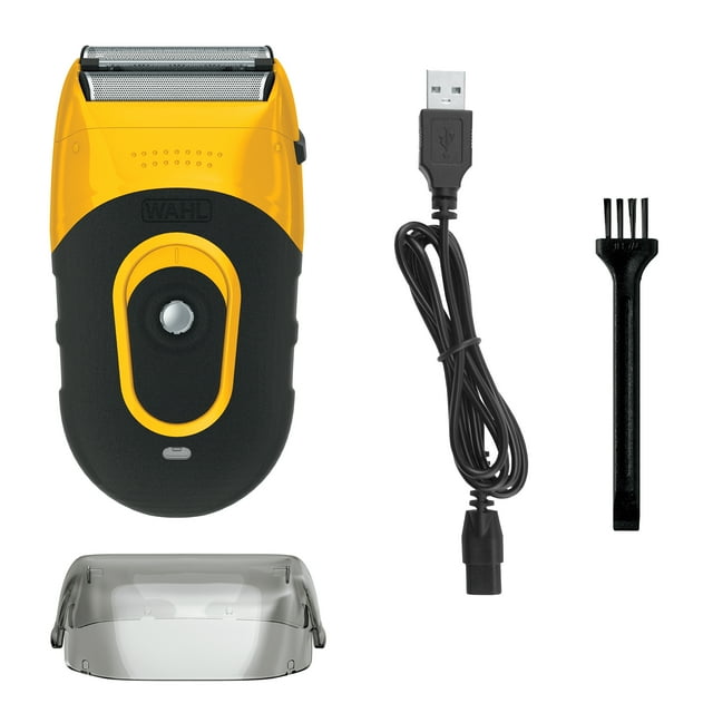 Wahl Life Proof Shaver, Rechargeable Lithium Ion, Compact Flex Foil Shaver & USB Convenience, Men, Yellow - 3023681